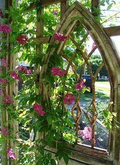 Vintage Window Garden Trellis